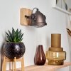 Herford Muurlamp Bruin, Hout donker, Zwart, 1-licht
