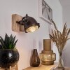 Herford Muurlamp Hout licht, Koperkleurig, 1-licht