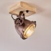 Herford Plafondlamp Hout licht, Koperkleurig, 1-licht