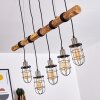 Adama Hanglamp Hout donker, Zwart, 5-lichts