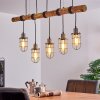 Adama Hanglamp Hout donker, Zwart, 5-lichts