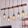 Adama Hanglamp Hout donker, Zwart, 5-lichts