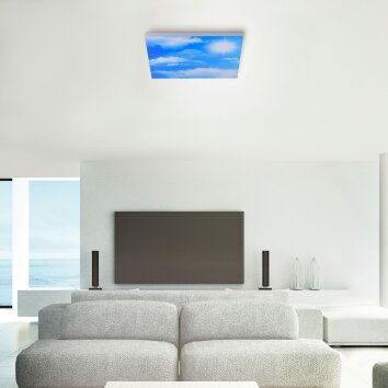 Leuchten-Direkt CLOUD Plafondlamp LED Wit, 1-licht, Afstandsbediening