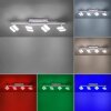 Leuchten-Direkt LOLAsmart-SABI Plafondlamp LED Nikkel mat, 4-lichts, Afstandsbediening, Kleurwisselaar