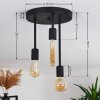 Travesias Plafondlamp Zwart, 3-lichts