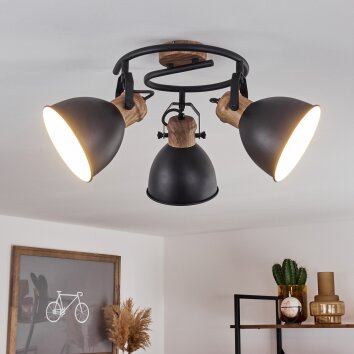 Banjul Plafondlamp Zwart, 3-lichts