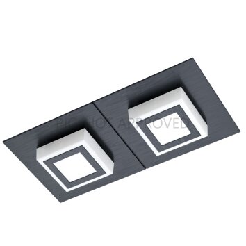 Eglo MASIANO Plafondlamp LED Zwart, 2-lichts