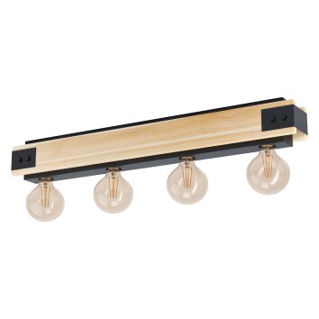 Eglo LAYHAM Plafondlamp Bruin, Zwart, 4-lichts