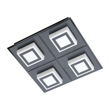 Eglo MASIANO Plafondlamp LED Zwart, 4-lichts