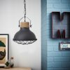 Brilliant Emma Hanglamp Hout licht, Zwart, 1-licht