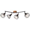 Brilliant Avia Spotlamp Hout donker, Zwart, 4-lichts