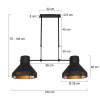 Steinhauer Evy Hanglamp Goud, Zwart, 2-lichts