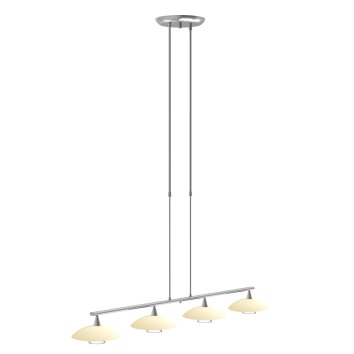 Steinhauer Tallerken Hanglamp LED roestvrij staal, Wit, 4-lichts