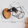 Maracambo Muurlamp Hout donker, Zwart, 1-licht