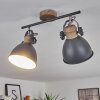 Banjul Plafondlamp Grijs, Hout licht, 2-lichts