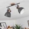 Banjul Plafondlamp Grijs, Hout licht, 2-lichts
