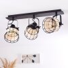 Recinto Plafondlamp Hout donker, Zwart, 3-lichts