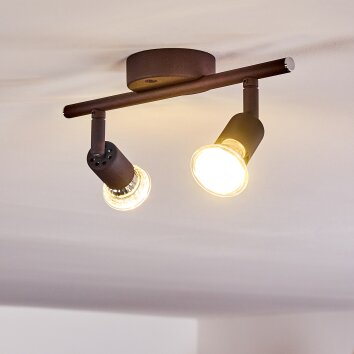 Planes Plafondlamp LED Roest, 2-lichts