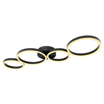 Globo VENOSA Plafondlamp LED Zwart, 1-licht