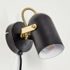 Rialey Muurlamp Messing, Zwart, 1-licht