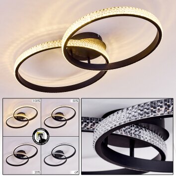 Melosa Plafondlamp LED Zwart, Wit, 1-licht