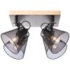 Brilliant Whole Spotlamp Hout donker, Zwart, 4-lichts
