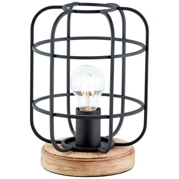 Brilliant Gwen Tafellamp Hout licht, Zwart, 1-licht