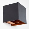 Badajoz Muurlamp Koperkleurig, Zwart, 1-licht
