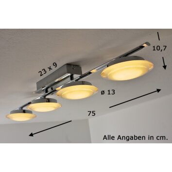 Valerie Plafond spot LED Chroom, 4-lichts