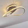 Saginaw Plafondlamp LED Nikkel mat, 1-licht, Afstandsbediening, Kleurwisselaar