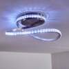 Saginaw Plafondlamp LED Nikkel mat, 1-licht, Afstandsbediening, Kleurwisselaar