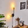 Sattons Muurlamp Messing, Zwart, 2-lichts