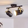 Rialey Plafondlamp Messing, Zwart, 2-lichts