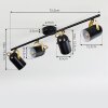 Rialey Plafondlamp Messing, Zwart, 4-lichts