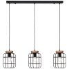 Brilliant Gwen Hanglamp Hout licht, Zwart, 3-lichts