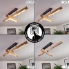Rodeche Plafondlamp LED Hout licht, Zwart, 1-licht