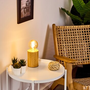 Castellar Tafellamp Hout licht, 1-licht