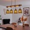 Strathmore Hanglamp Hout licht, Zwart, 4-lichts