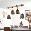 Strathmore Hanglamp Hout licht, Zwart, 4-lichts