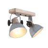 Steinhauer Gearwood Spotlamp Hout licht, Nikkel mat, 2-lichts