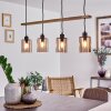 Ethelton Hanglamp Hout donker, Zwart, 4-lichts