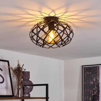 Shupá Plafondlamp Zwart, 1-licht