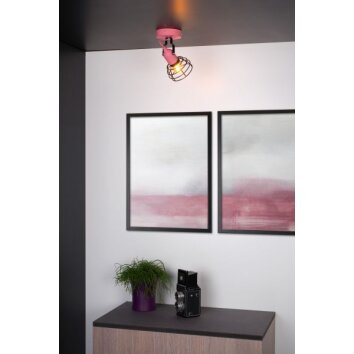 Lucide Pola Plafondlamp Roze, Zwart, 1-licht