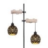 Globo JODIE Staande lamp Hout licht, Zwart, 2-lichts