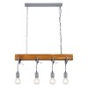 Globo LUDI Hanger Grijs, Hout donker, 4-lichts