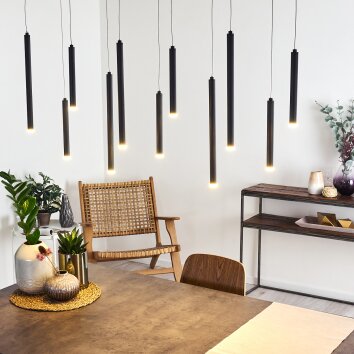 Porquera Hanglamp LED Zwart, 11-lichts