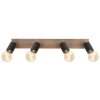 Globo JOSELLA Spotlamp Hout donker, Zwart, 4-lichts
