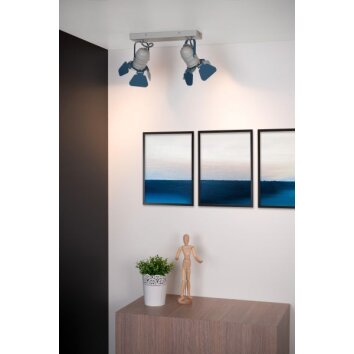Lucide PICTO Plafondlamp Blauw, Grijs, 2-lichts
