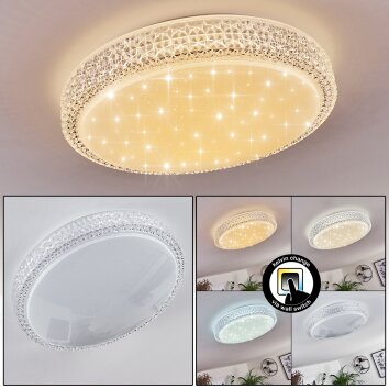 Suno Plafondlamp LED Transparant, Helder, Wit, 1-licht