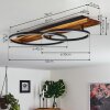 Pompu Plafondlamp LED Hout donker, Zwart, 2-lichts